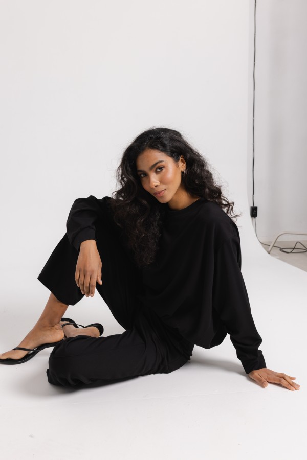 Pollie Black Trousers with Tie