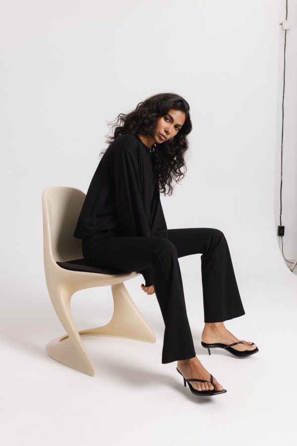 Pollie Black Flare Pants