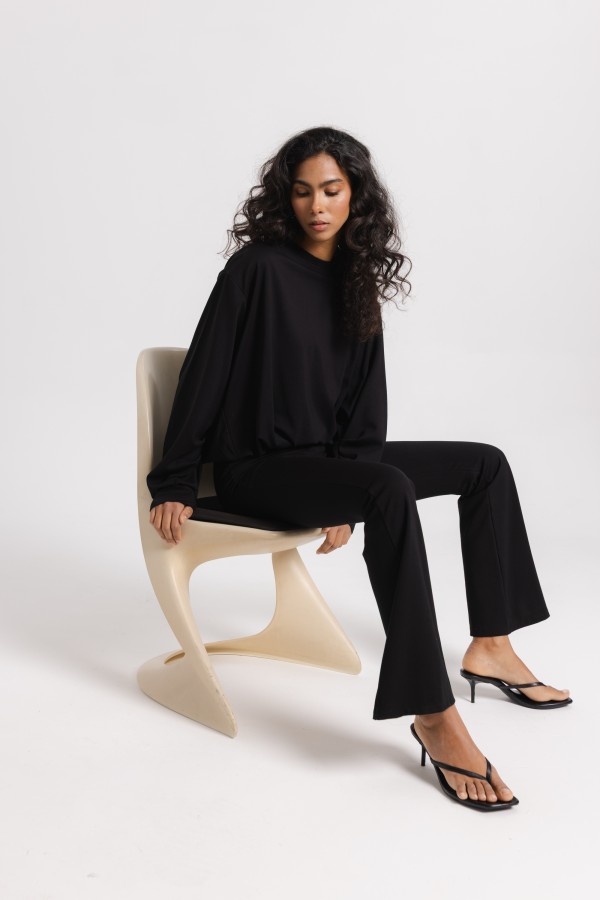 Pollie Black Flare Pants