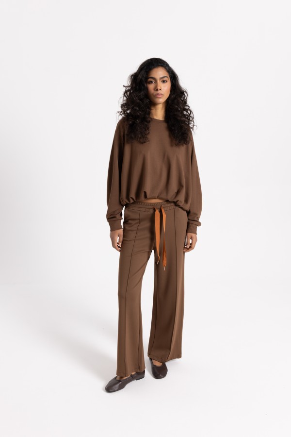 Pollie Brown Trousers with Tie