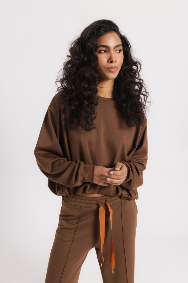 Pollie Brown Trousers with Tie