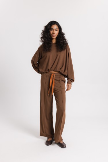 Pollie Brown Trousers with Tie