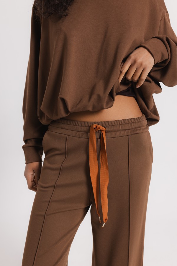 Pollie Brown Trousers with Tie