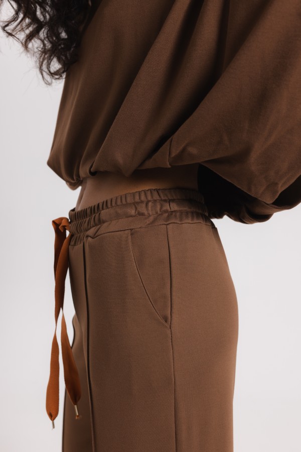 Pollie Brown Trousers with Tie
