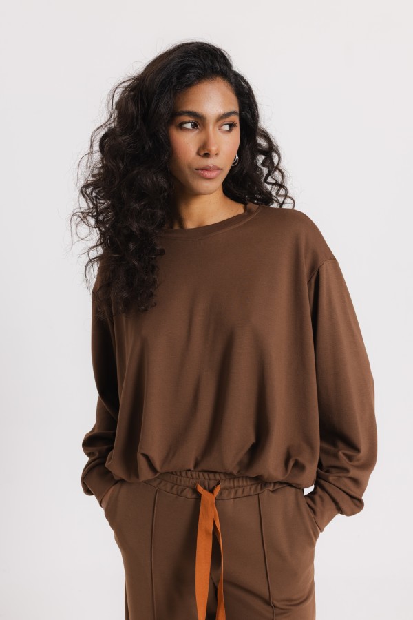 Pollie Brown Trousers with Tie