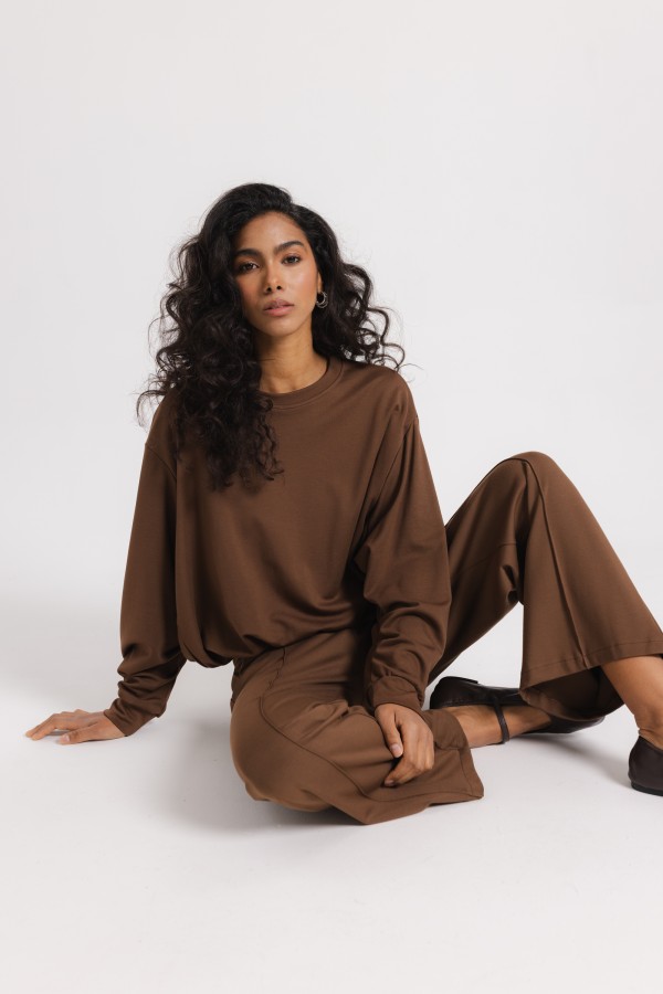 Pollie Brown Trousers with Tie