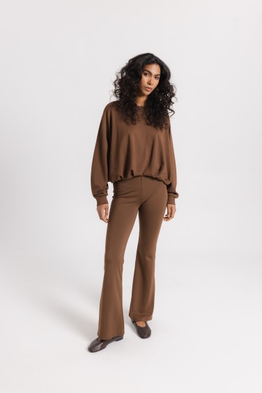 Pollie Flared Trousers Brown