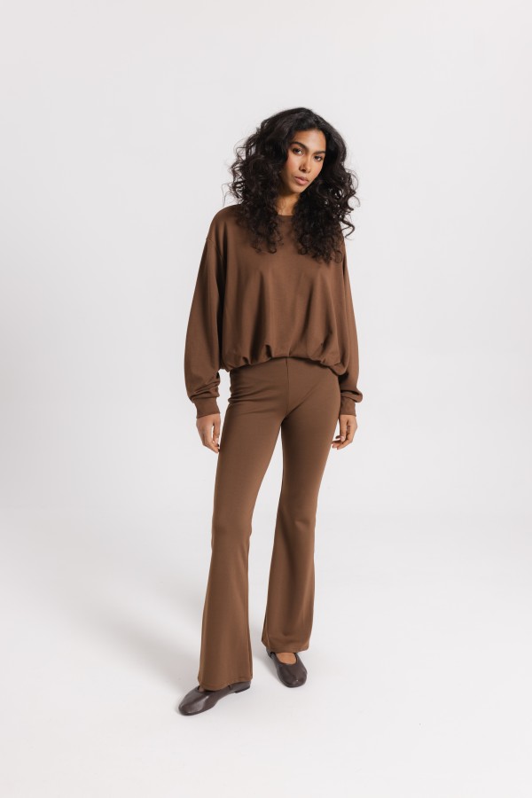 Pollie Brown Flare Pants
