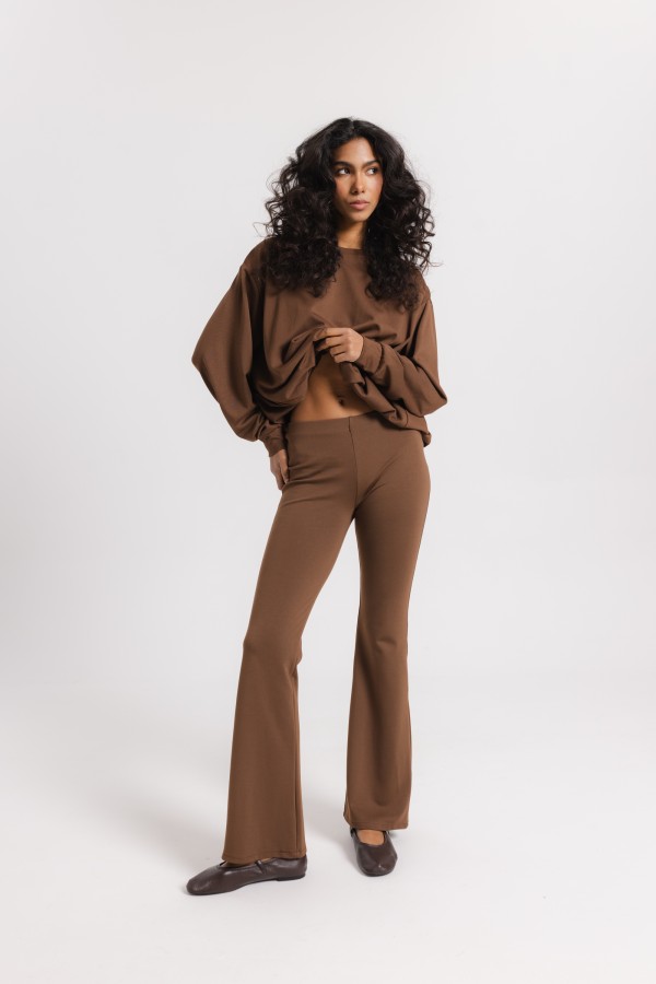 Pollie Flared Trousers Brown