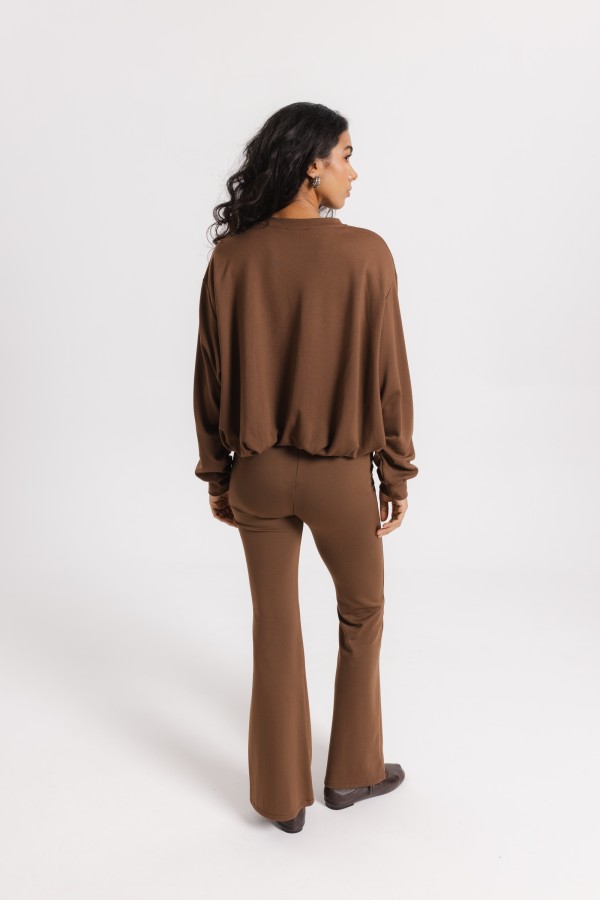 Pollie Brown Flare Pants
