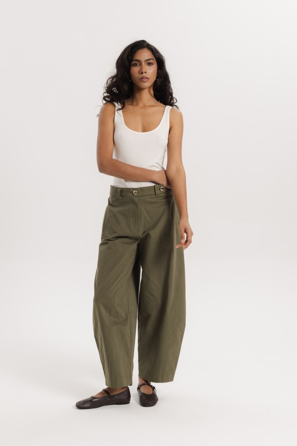 Shayla Spodnie Barrel Khaki