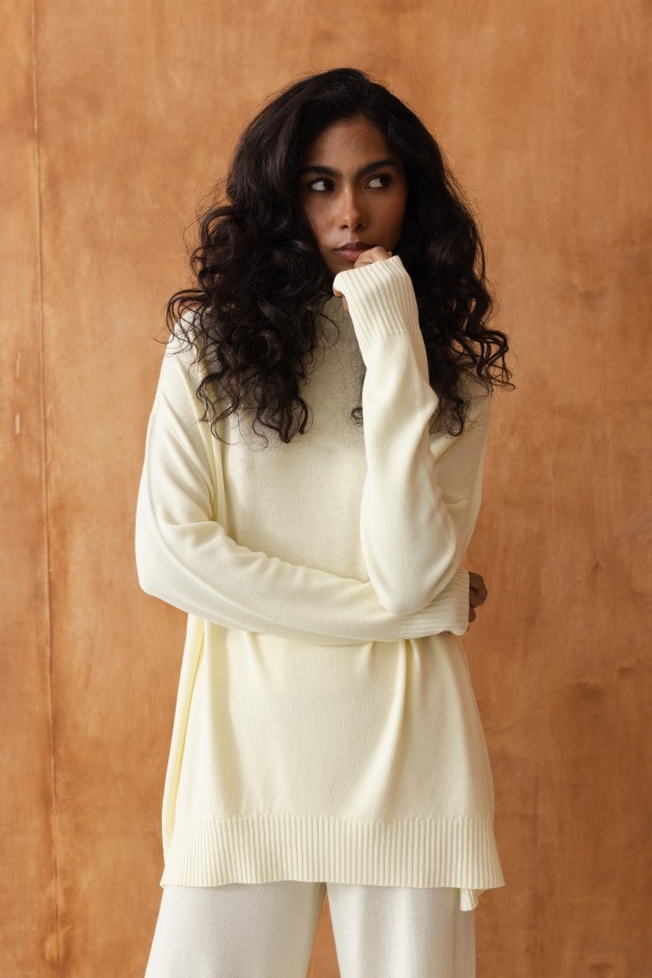 Ricardo Banana Stand-Up Collar Sweater