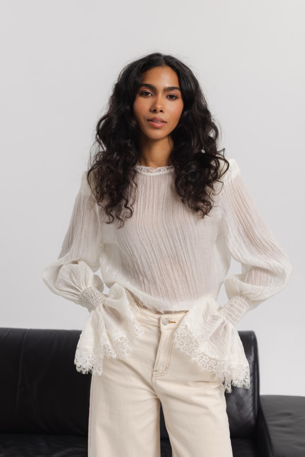 Mandy Lace Blouse Ecru