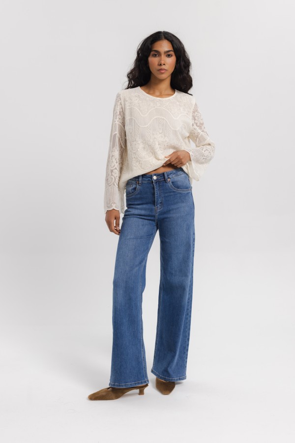 Helena Embroidered Blouse Cream