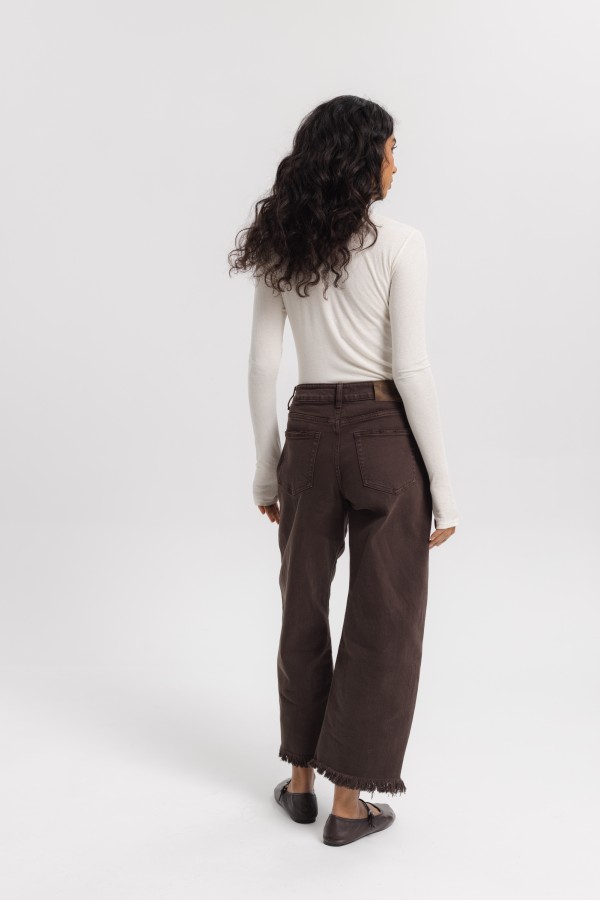 W3665 Barrel Jeans Brown