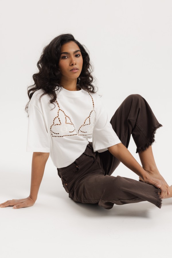 W3665 Barrel Jeans Brown