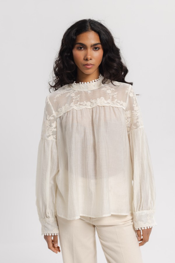 Juliette Lace Blouse Cream