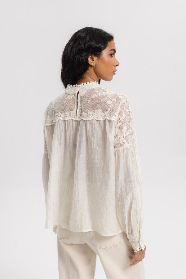 Juliette Lace Blouse Cream