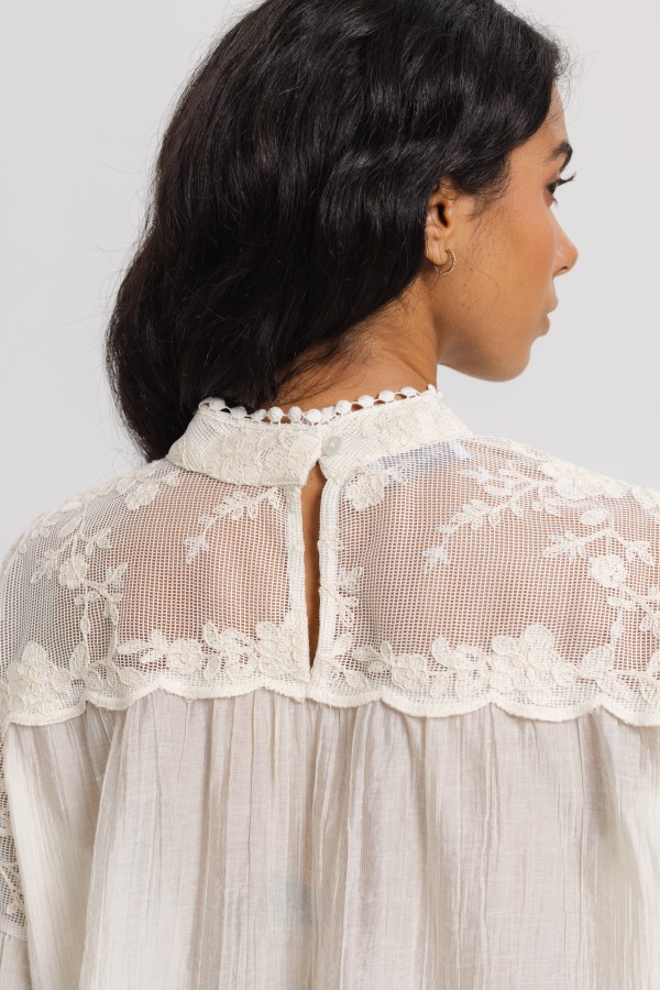 Juliette Lace Blouse Cream