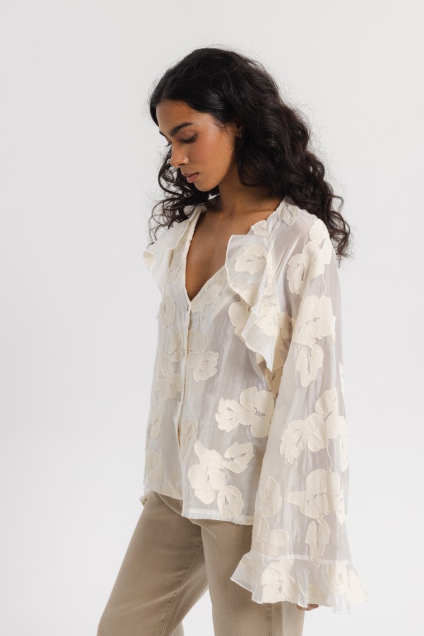 Carmen Embroidered Shirt Cream