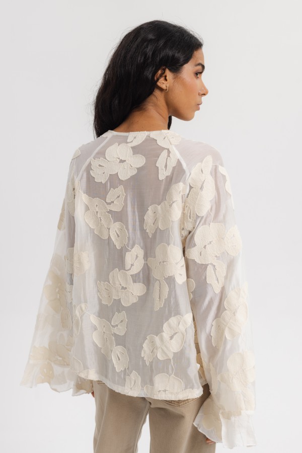 Carmen Embroidered Shirt Cream