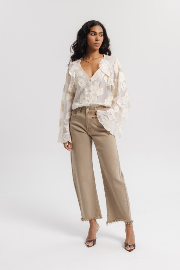 Carmen Embroidered Shirt Cream