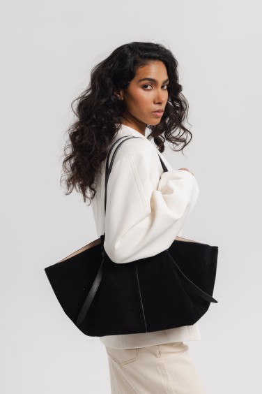 Leather Suede Shopper Bag...