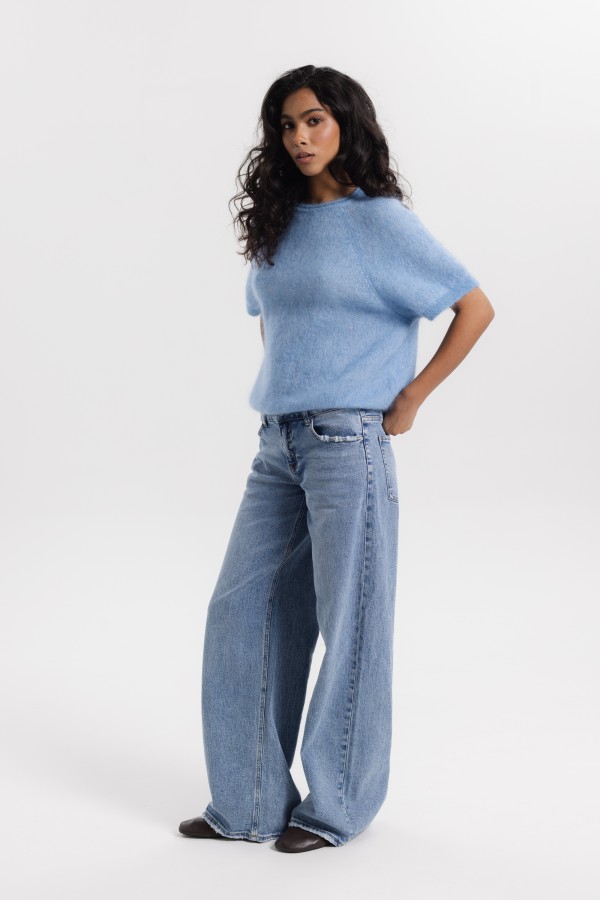 Antonio Super Kid Mohair Blue Sweater