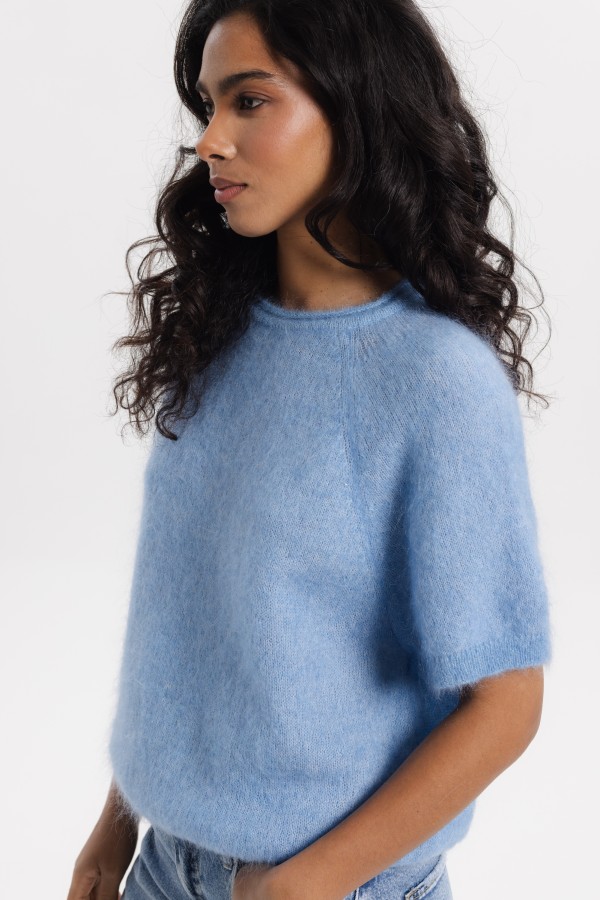 Antonio Super Kid Mohair Blue Sweater