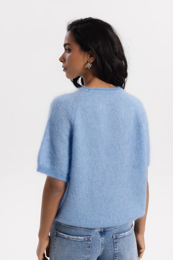 Antonio Super Kid Mohair Blue Sweater