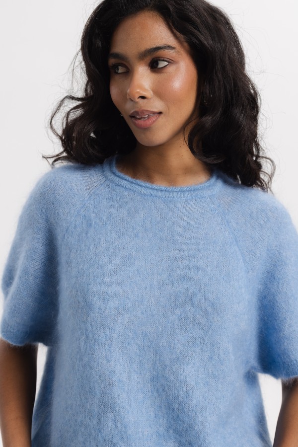 Antonio Super Kid Mohair Blue Sweater
