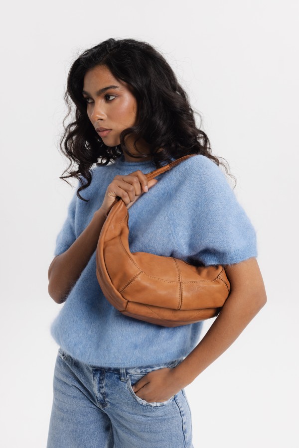 Torebka Skórzana Soft Hobo Vintage Camel