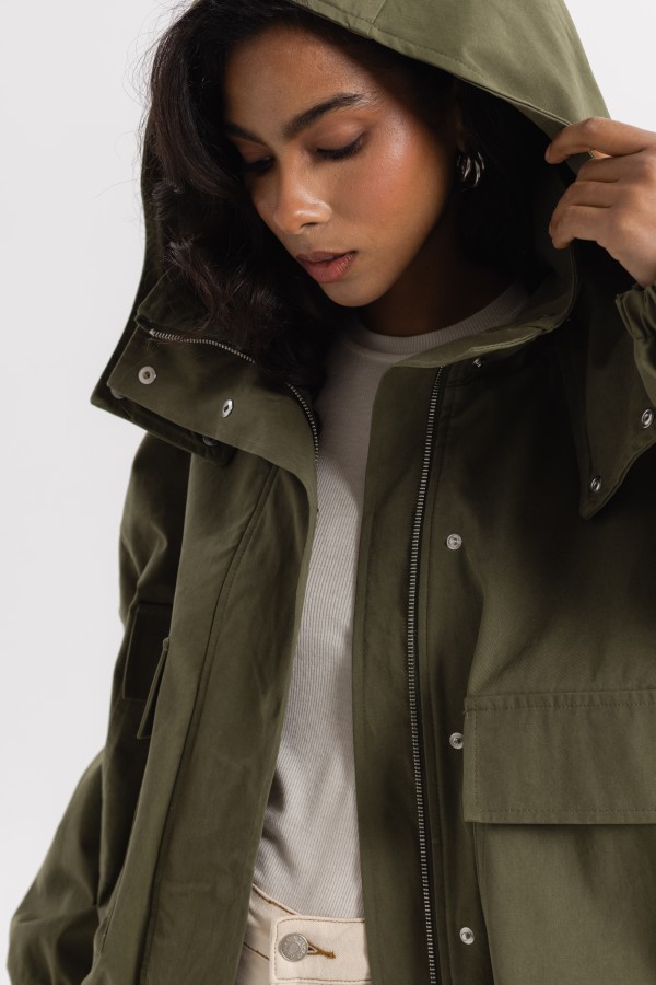 LD5133 Kurtka W Stylu Militarnym Khaki