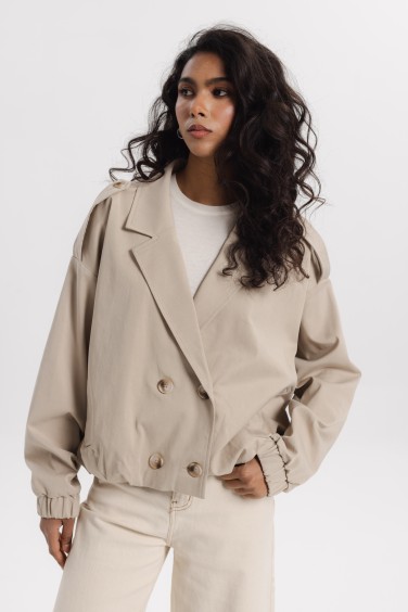 Jasmin Beige Bomber Jacket
