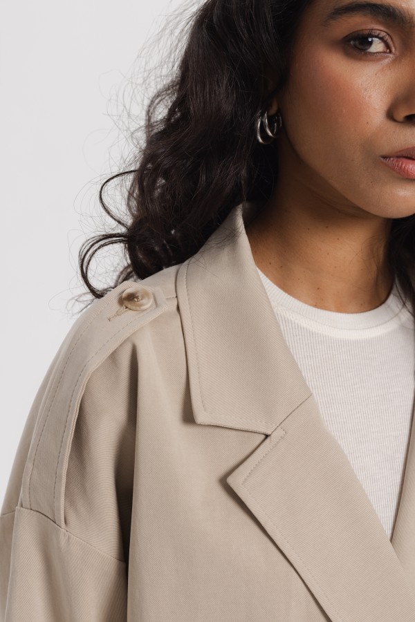 Jasmin Beige Bomber Jacket