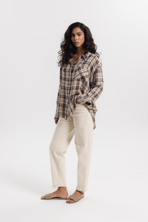 Hazel Brown Plaid Shirt