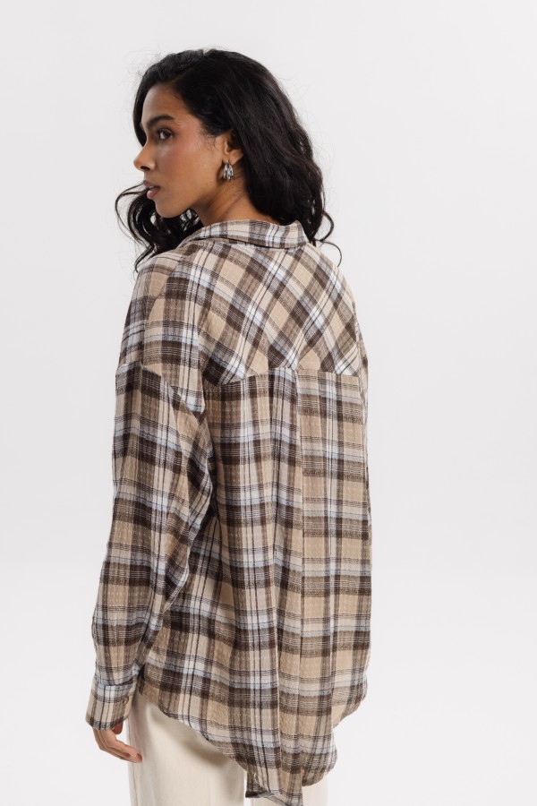 Hazel Brown Plaid Shirt