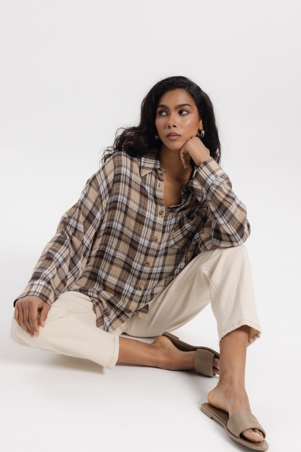 Hazel Brown Plaid Shirt