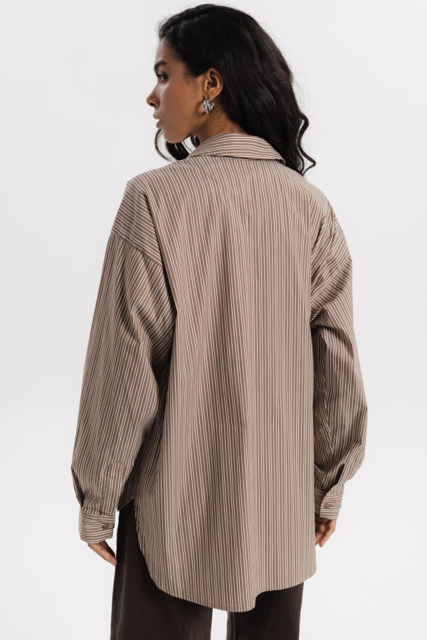 Alisha Striped Shirt Brown