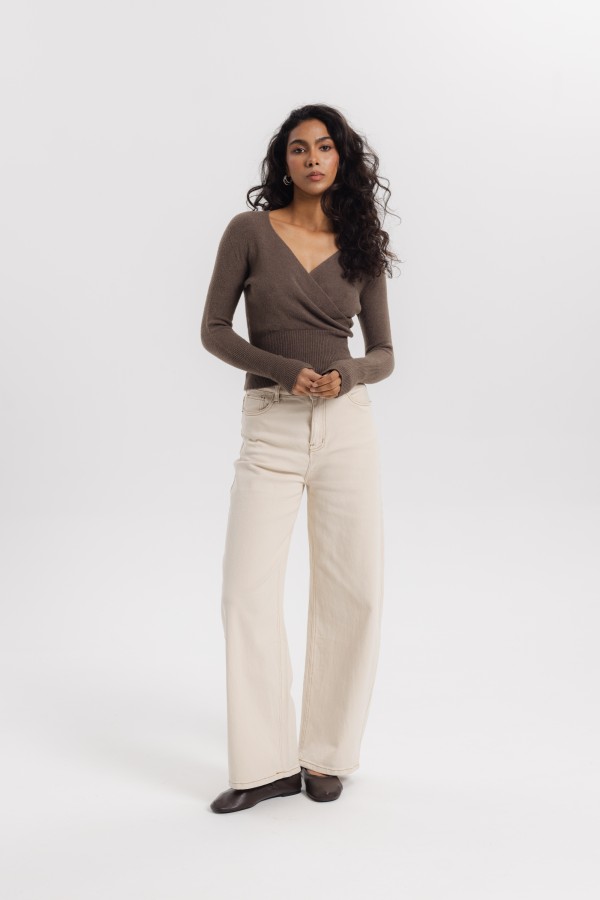 Carlee Wrap Neck Sweater