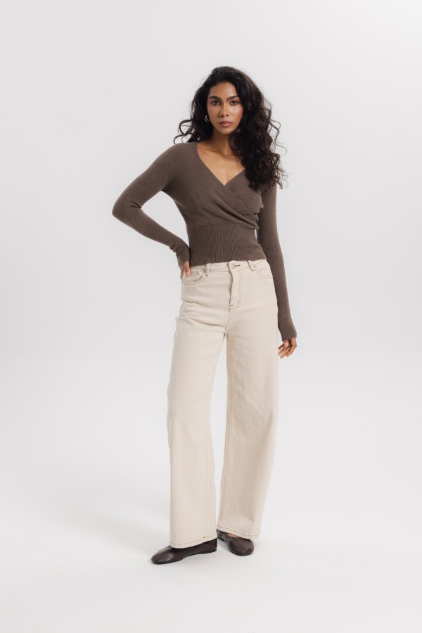 Carlee Wrap Neck Sweater