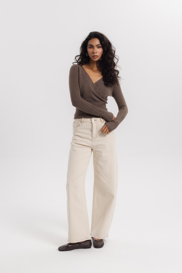 Carlee Wrap Neck Sweater