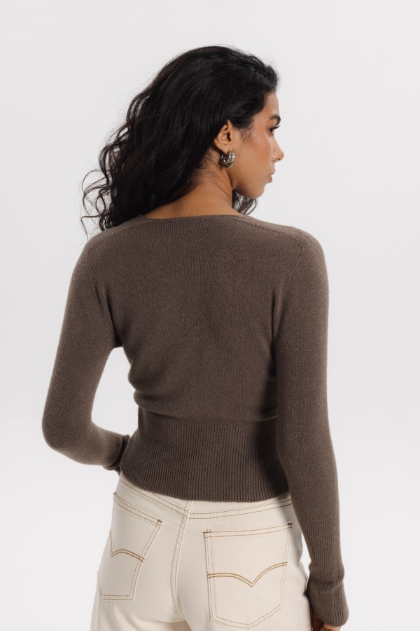 Carlee Wrap Neck Sweater
