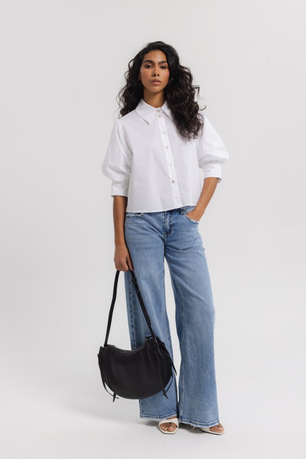 W3910 Spodnie Jeansowe Wide Leg Blue