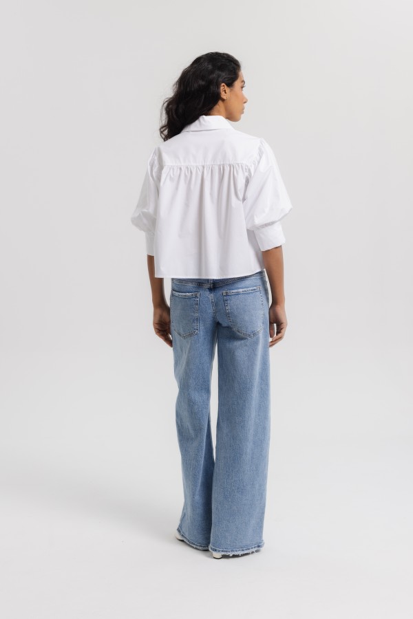 W3910 Spodnie Jeansowe Wide Leg Blue