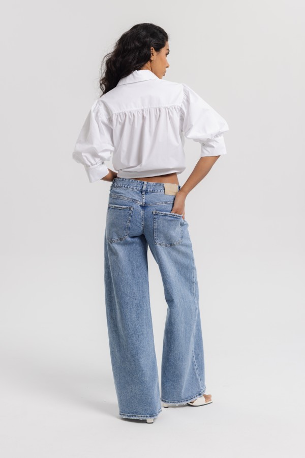 W3910 Spodnie Jeansowe Wide Leg Blue