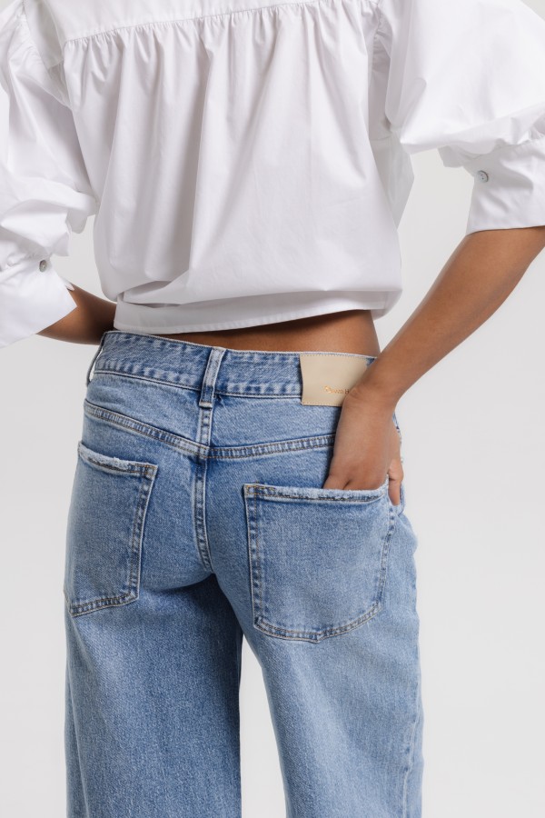 W3910 Spodnie Jeansowe Wide Leg Blue