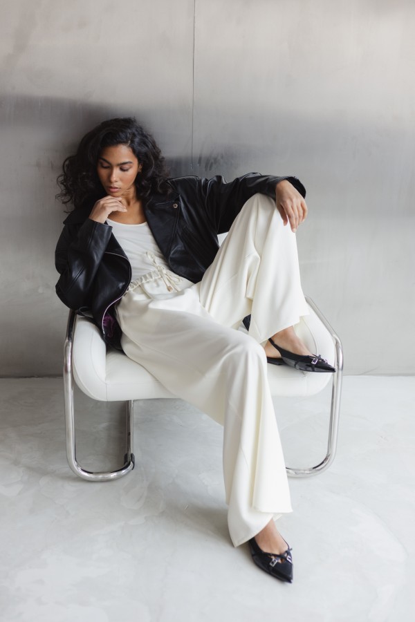 Patrice Kurtka Skórzana Z Wiązaniem Czarna