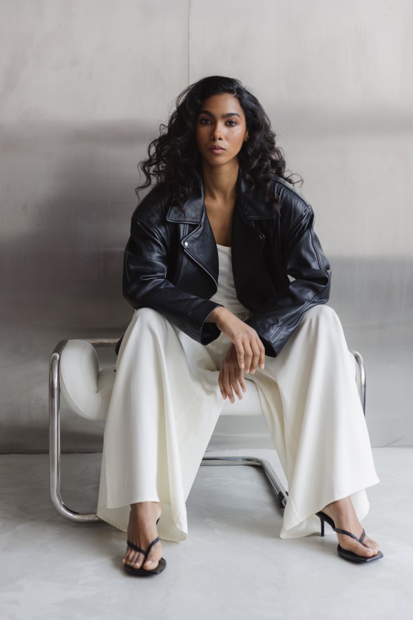 Patrice Kurtka Skórzana Z Wiązaniem Czarna