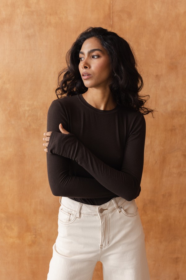 Enzo Cashmere-Blend Longsleeve Brown